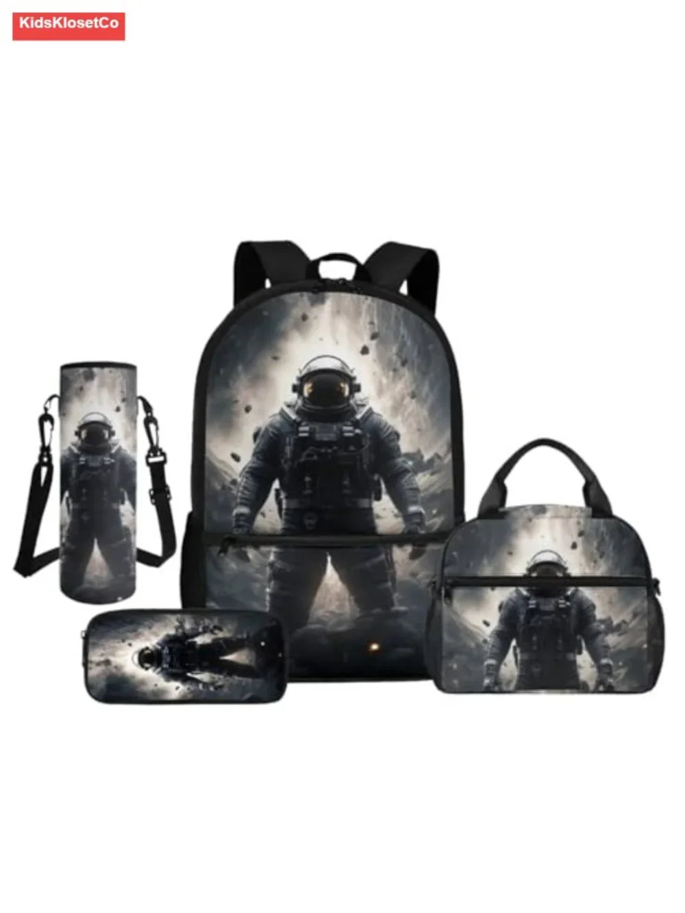 Astronaut Backpack Set with Lunch Box Pencil Case and Water Bottle Holder for